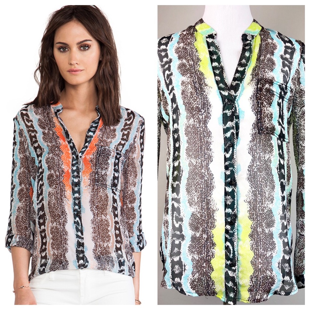 Diane Von Furstenberg Multicolor Printed Silk Blouse